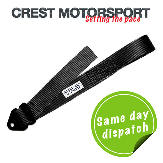 TRS Adjustable Tow Eye Strap/Loop BLACK (MSA Compliant) Race/Rally/Competition