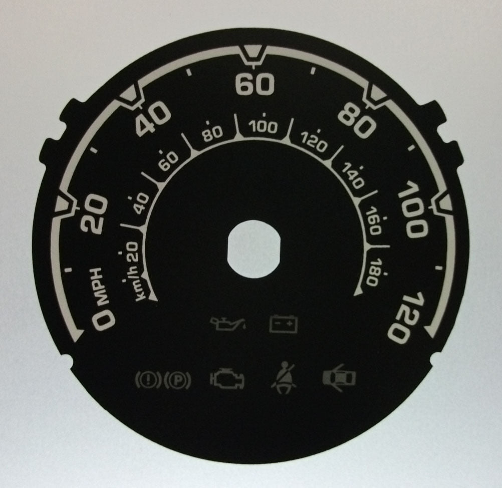 Lockwood Chevrolet Spark 120MPH no Rev Counter BLACK Dial Conversion Kit C591