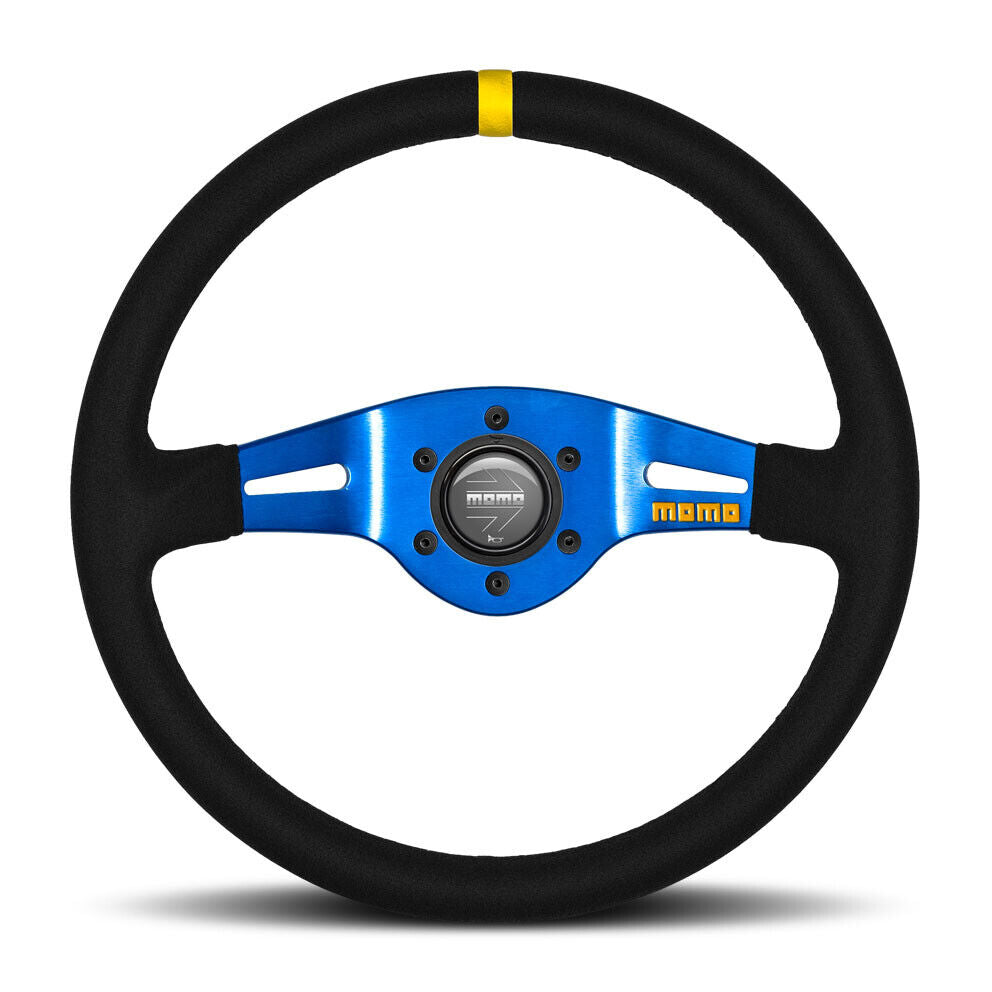 Momo Steering wheel (track) - MOD. 03 - BLUE SPOKE/BLACK SUEDE Ø350mm