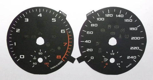 Lockwood Audi A1 KMH BLACK Dial Conversion Kit C935