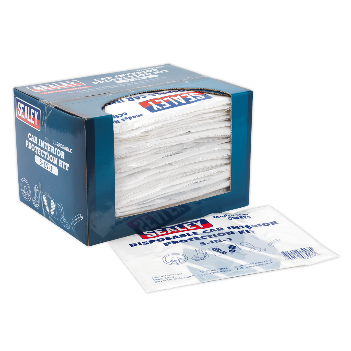 5in1 Disposable Car Interior Protection Kit -Box of 50 (Genuine Sealey ccset550)