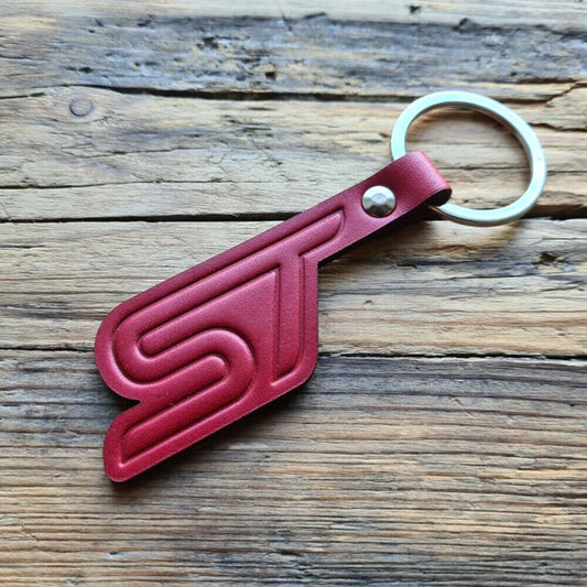Richbrook Official Licensed RED Embossed Leather Keyring - Ford ST
