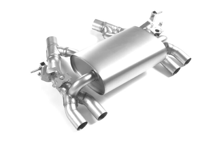 Remus Stainless Non-Resonated Exhaust Backbox Rear Section with Carbon Tailpipes