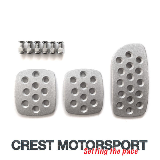 Anodised SILVER Competition Pedal Pads (Set of 3) Off-Road/Race/Rally Car