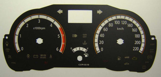 Lockwood Kia Rio Diesel KMH BLACK Dial Conversion Kit C379