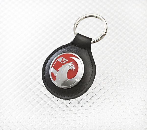 Richbrook 'Official Licensed' Vauxhall Logo Keyring with BLACK Leather Key Fob