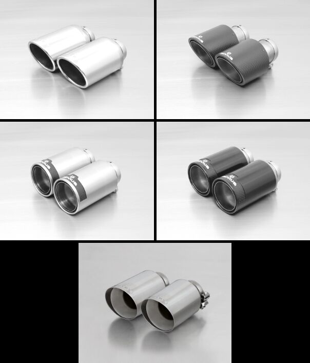 Remus Stainless Non-Resonated Exhaust Backbox Rear Section with Carbon Tailpipes