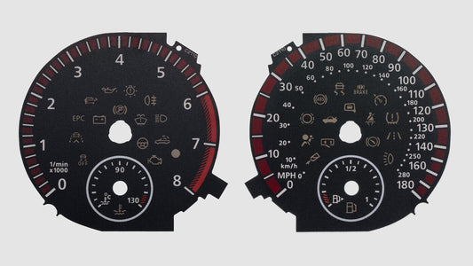 Lockwood Golf MK6 GTI (Red Band) 180MPH/280KMH KMH to MPH Conversion Dial  C2110