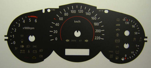 Lockwood Kia Soul Diesel KMH BLACK Dial Conversion Kit C382