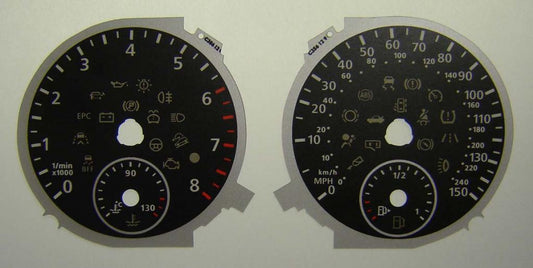 Lockwood VW Tiguan 150MPH/240KMH BLACK Dial Conversion Kit C356