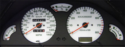 Lockwood Peugeot 106 140MPH with Rev Counter & Oil Gauge BLUE (G) Dial Kit