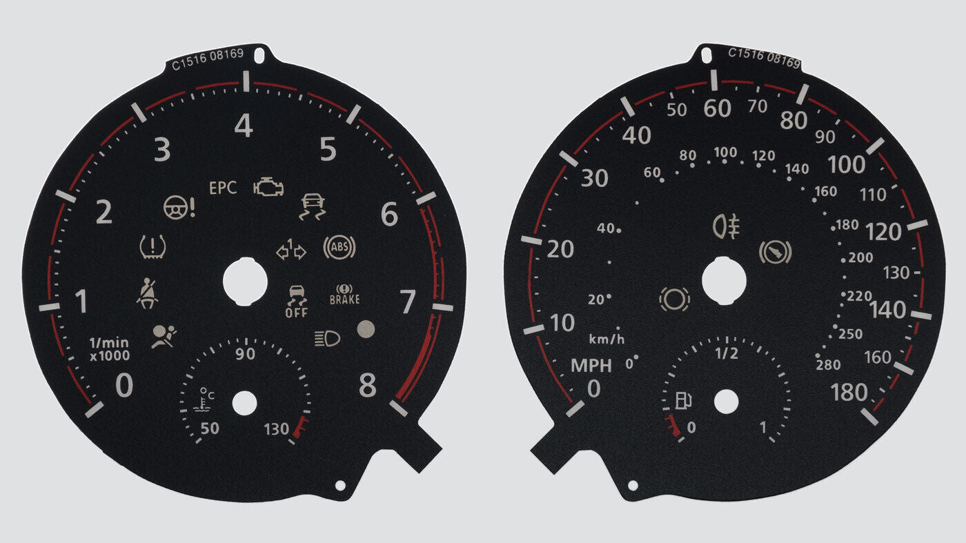 Lockwood VW Golf GTi Mk7 Clubsport, KMH to MPH Conversion Dial (C1516)