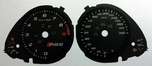 Lockwood Audi RS5 KMH BLACK Dial Conversion Kit C553