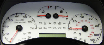 Lockwood Fiat Punto Mk2 1999- with Rev Counter GREEN (ST) Dial Kit 44DDD