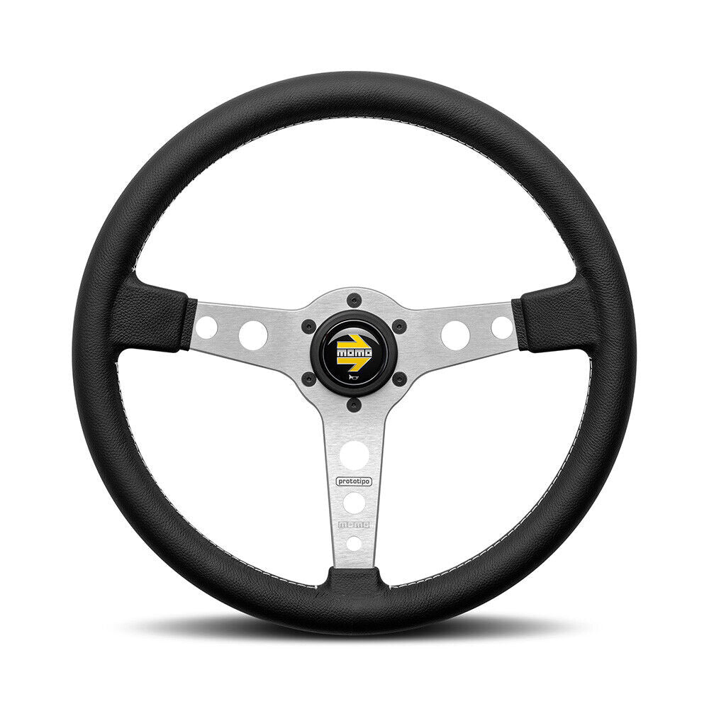 Momo Steering wheel (street) - PROTOTIPO - SILVER/BLACK Ø370mm