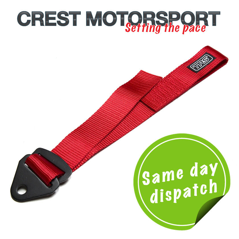 TRS Adjustable Tow Eye Strap/Loop RED (MSA Compliant) Race/Rally/Competition