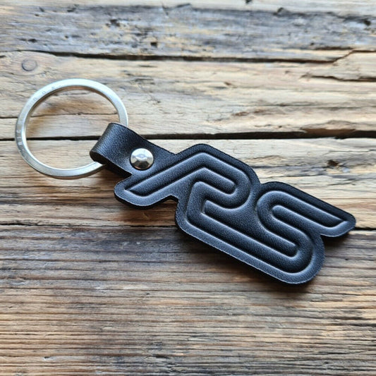 Richbrook Official Licensed BLACK Embossed Leather Keyring - Ford RS
