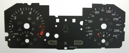 Lockwood Renault Clio 2010 KMH BLACK Dial Conversion Kit C649