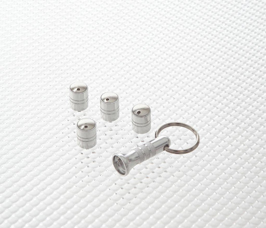 Richbrook Spinning Anti-Theft Anodised Alloy Car Wheel/Tyre Caps (4) SILVER