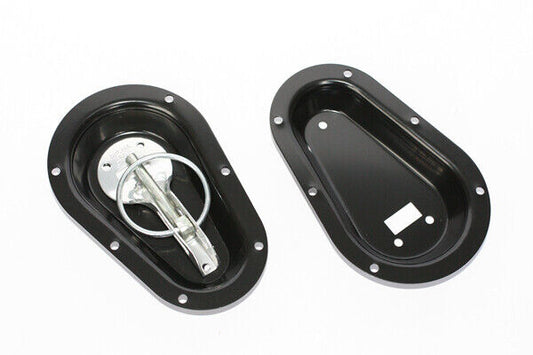 Recess Black Bonnet Pin Plates (pair)