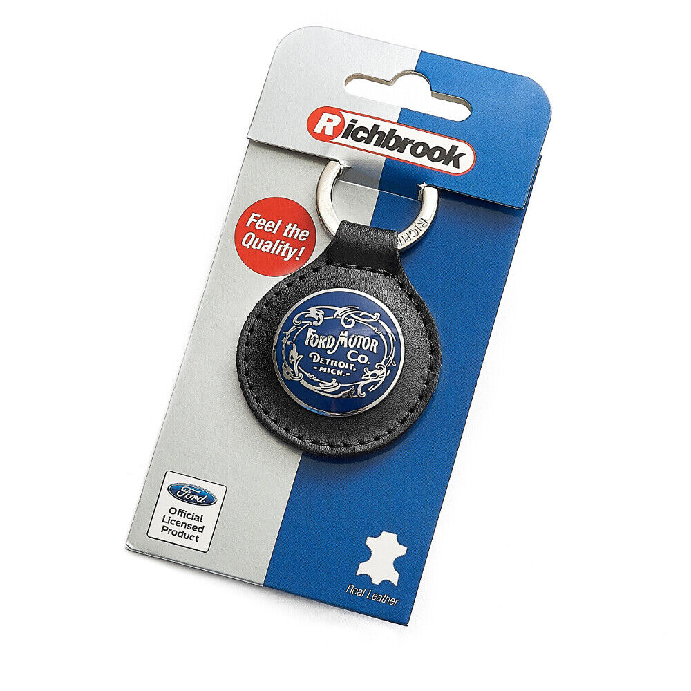 Richbrook Official Licensed Ford MotorCo Heritage Black Leather Keyring 5500.127