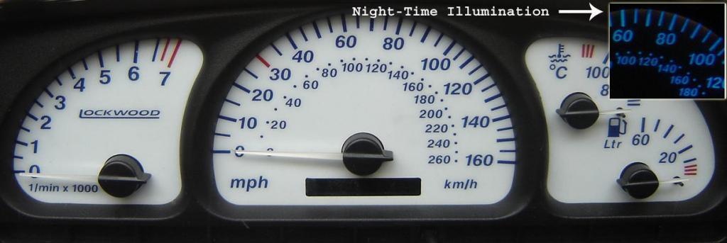 Lockwood Vauxhall Vectra (B) 1999-2002 160MPH YELLOW (ST) Dial Kit 44P