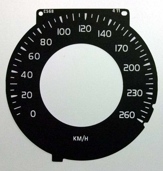 Lockwood Volvo XC70 KMH Speedo Only BLACK Dial Conversion Kit C568