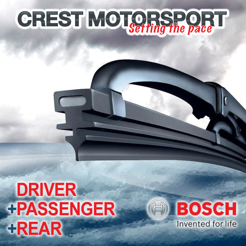 BOSCH Super Plus Front Driver/Passenger & Rear Windscreen Wiper Blades 18/18/13"