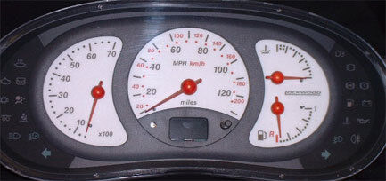 Lockwood Renault Clio Mk2/3 120/130MPH YELLOW (ST) Dial Kit 44PP