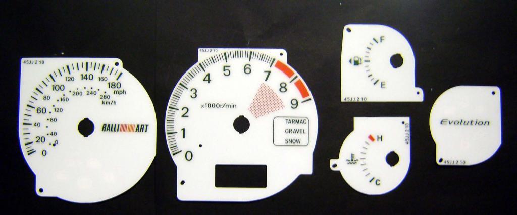 Lockwood Mitsubishi Evolution 7/8/9 WHITE (Red) Dial Kit 45JJ