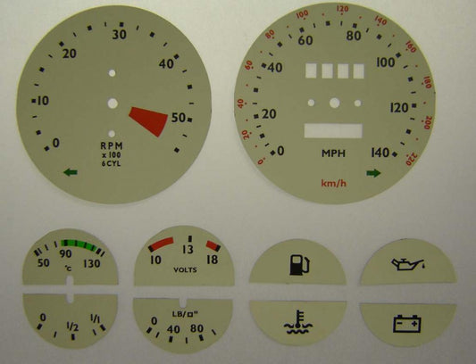 Lockwood Jaguar XJ6 CREAM Dial Conversion Kit 8043