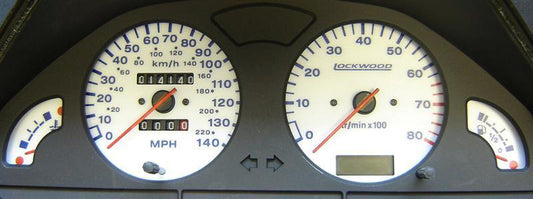 Lockwood Peugeot 106 140MPH with Rev Counter - no Oil Gauge WHITE (R) Dial Kit