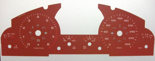 Lockwood Porsche Cayenne Mk1 2002-2010 KMH RED Dial Conversion Kit C672R