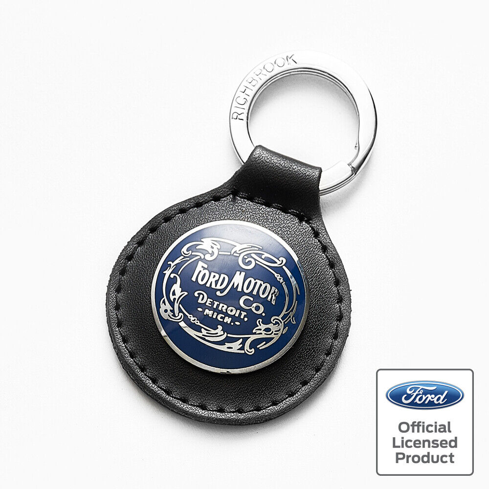 Richbrook Official Licensed Ford MotorCo Heritage Black Leather Keyring 5500.127
