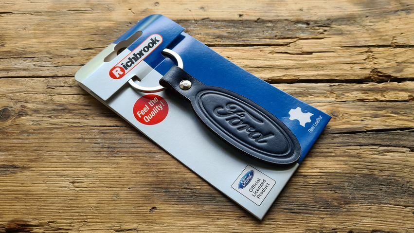 Richbrook Official Licensed BLUE Embossed Leather Keyring - Ford