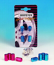 Grayston Universal Aluminium Tyre Valve Caps - Red