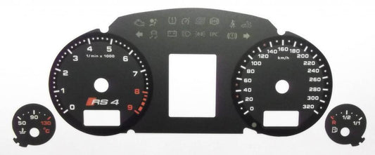 Lockwood Audi RS4 KMH BLACK Dial Conversion Kit C859