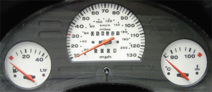 Lockwood Vauxhall Corsa B 10-130MPH no Rev Counter no Rest pegs SILVER Dial Kit