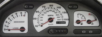 Lockwood Ford Fiesta Mk3 150MPH with Rev Counter GREEN (ST) Dial Kit 400J/Y3