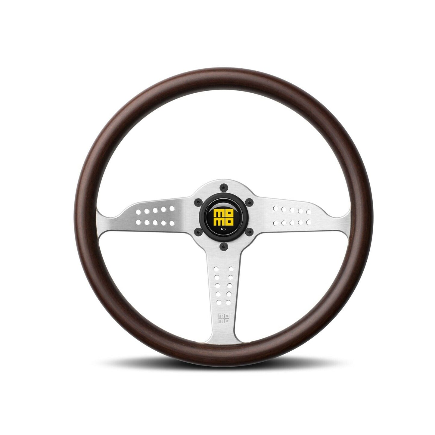 Momo Steering wheel (street) - GRAND PRIX - MAHOGANY WOOD/SILVER SPOKE Ø350mm