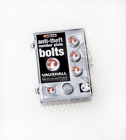 Richbrook 'Official Licensed' Vauxhall Logo Anti-Theft Number Plate Bolts/Screws