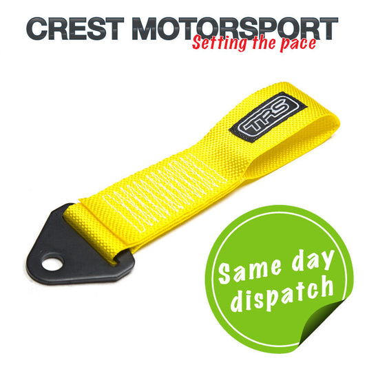 TRS Fixed Tow Eye Strap/Loop YELLOW (MSA Compliant) Race/Rally/Competition Car