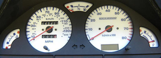 Lockwood Peugeot 106 145MPH with Rev Counter & Oil Gauge SILVER (G) Dial Kit