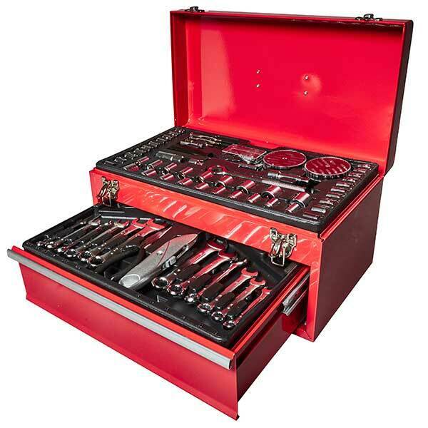 Top Tech 150pc Tool Box (inc tools) - Spanners/Sockets/Screw drivers/Pliers etc