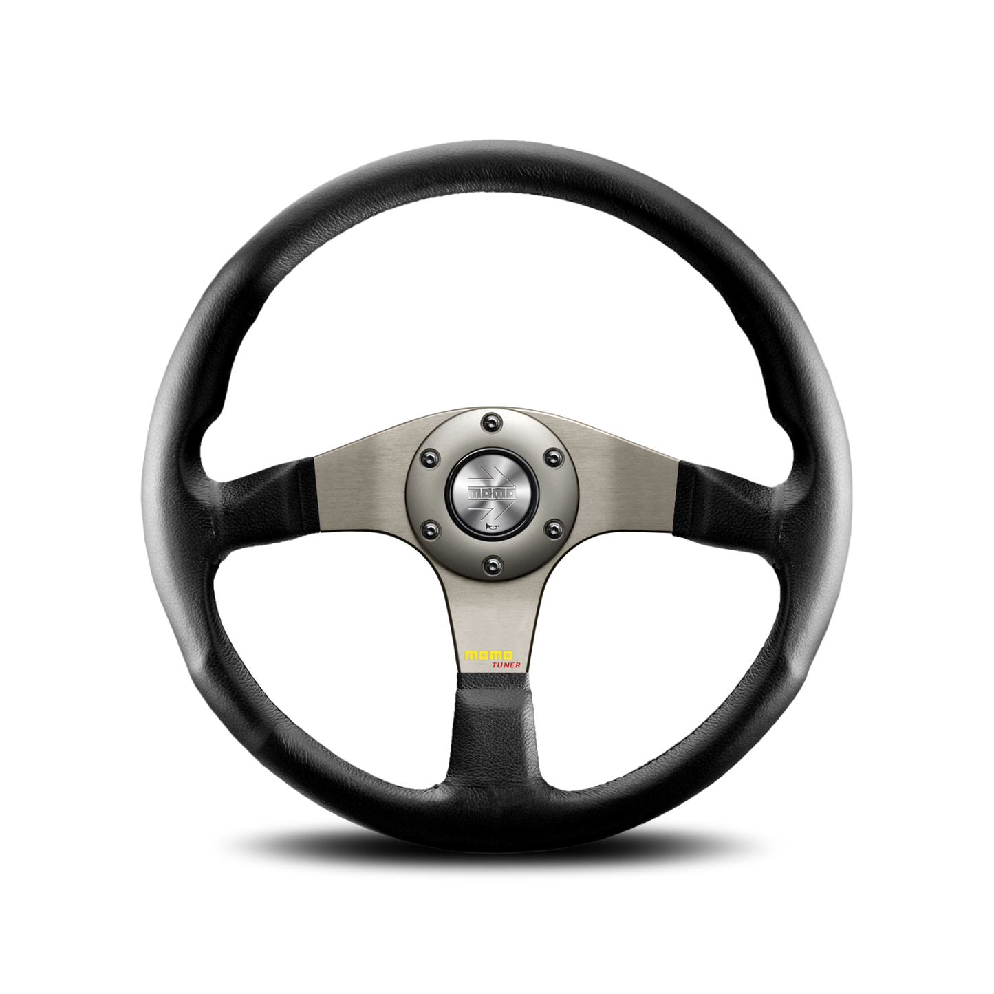 Momo Steering wheel (street) - TUNER - SILVER/BLACK LEATHER Ø320mm