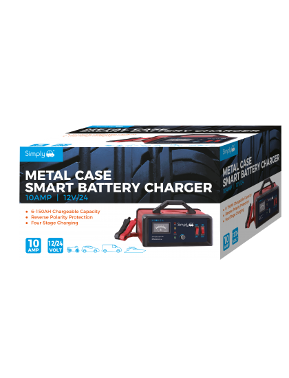 Metal Case LED Car Battery Smart Charger - 10AMP 12V/24V