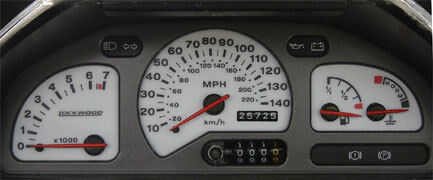 Lockwood Ford Fiesta Mk3 140MPH with Rev Counter YELLOW (ST) Dial Kit 400J/Y1