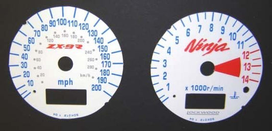 Lockwood Kawasaki ZX9R 'E' & 'F' 2000-2003 WHITE (ST) Dial Kit SDK012