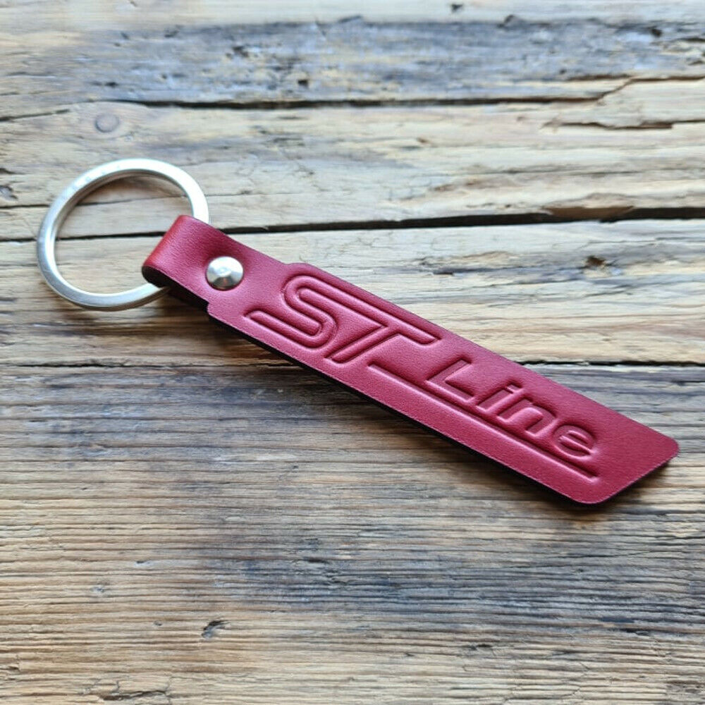 Richbrook Official Licensed RED Embossed Leather Keyring - Ford ST Line
