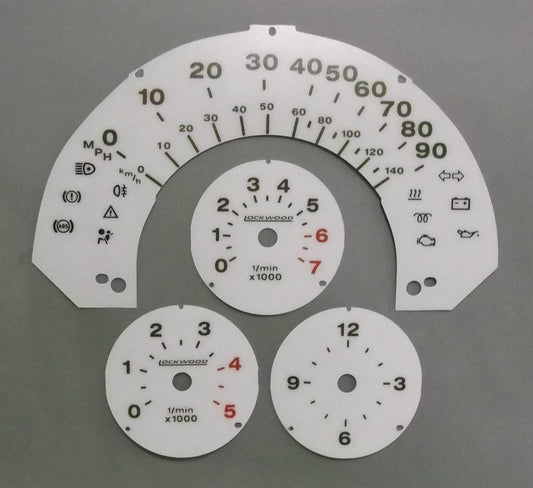 Lockwood Smart Car Import LHD with Rev Counter WHITE Dial Conversion Kit 8013